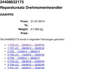 bontott BMW 5 F10 Automata Kuplung