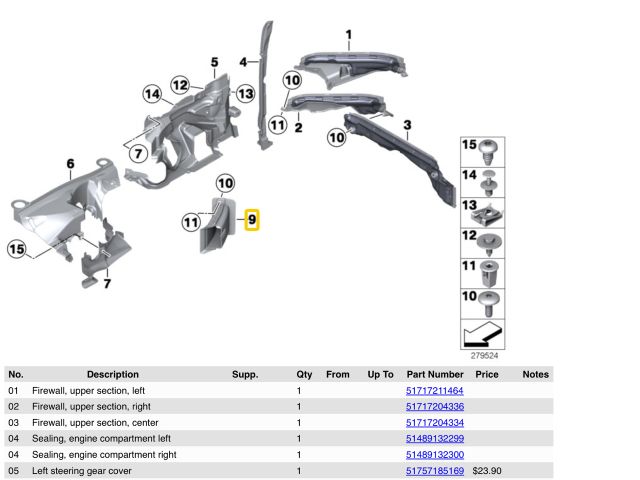 bontott BMW 5 F10 Bal első Fék Hűtő Cső