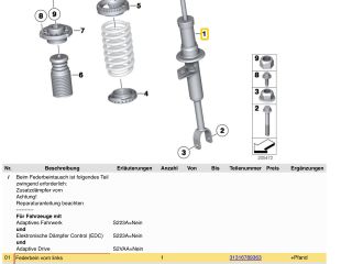 bontott BMW 5 F10 Bal első Lengéscsillapító