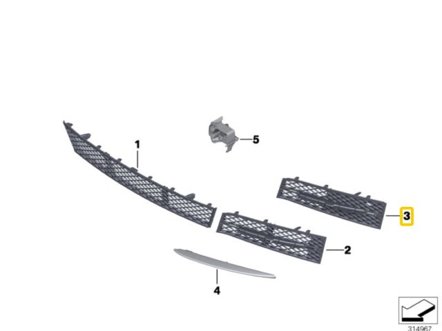 bontott BMW 5 F10 Bal Ködlámpa Rács