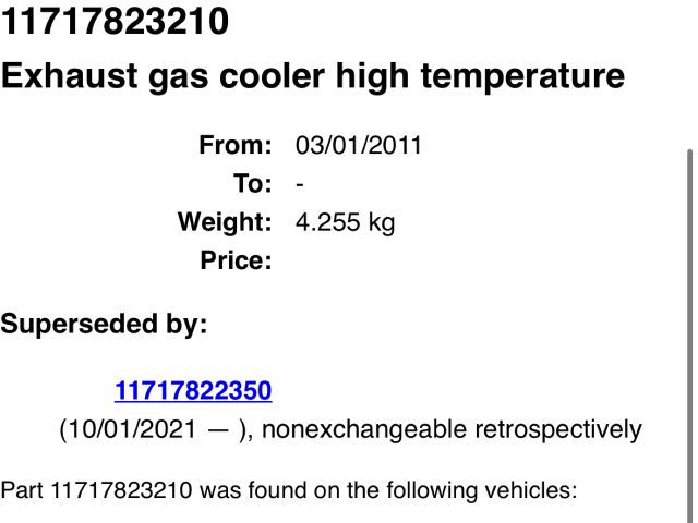 bontott BMW 5 F10 EGR Hűtő