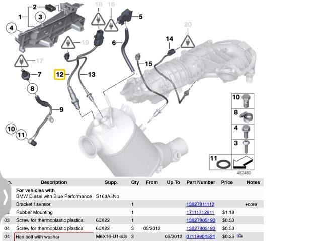 bontott BMW 5 F10 Első Lambdaszonda