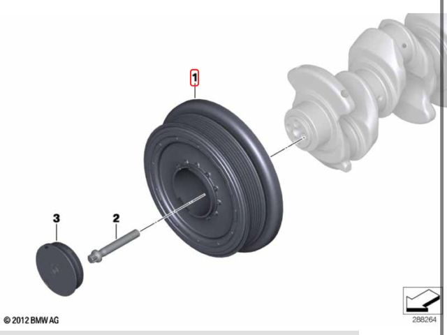 bontott BMW 5 F10 Főtengely Szíjtárcsa