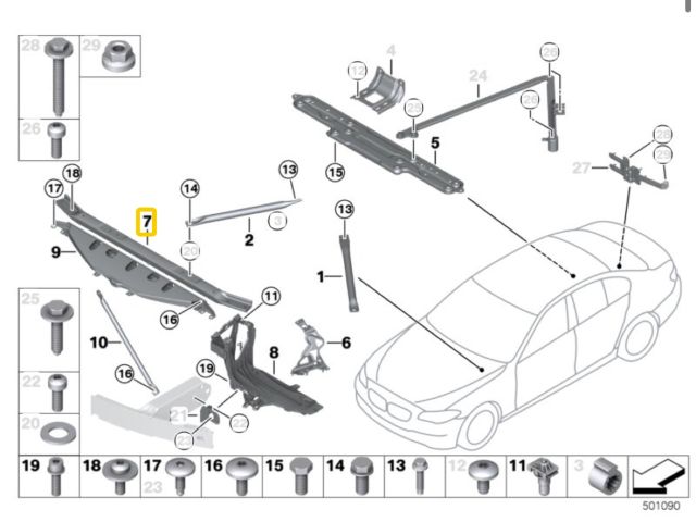 bontott BMW 5 F10 Homlokfal (Üres lemez)