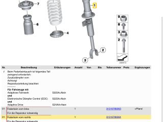 bontott BMW 5 F10 Jobb első Lengéscsillapító