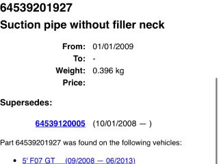 bontott BMW 5 F10 Klíma Cső