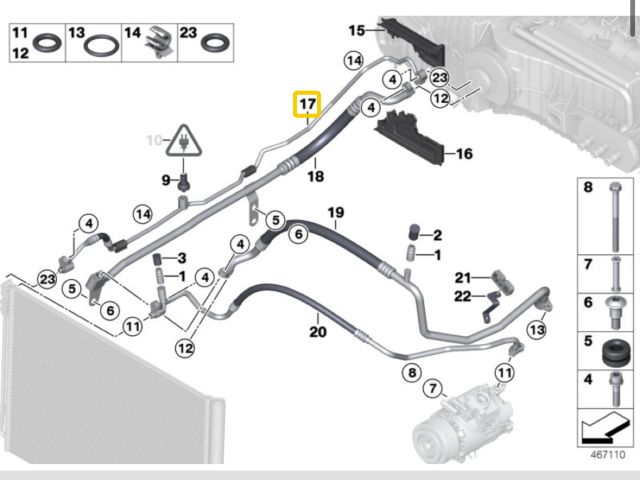 bontott BMW 5 F10 Klíma Cső