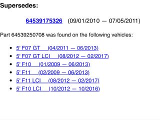 bontott BMW 5 F10 Klíma Cső