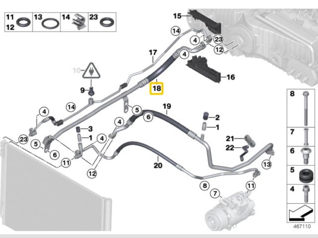bontott BMW 5 F10 Klíma Cső