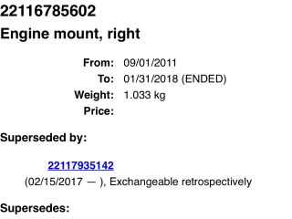 bontott BMW 5 F10 Motor Tartó Bak Jobb