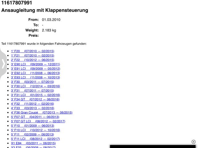 bontott BMW 5 F10 Szívósor