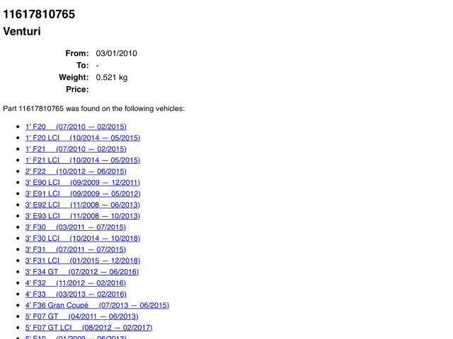 bontott BMW 5 F10 Szívó Cső