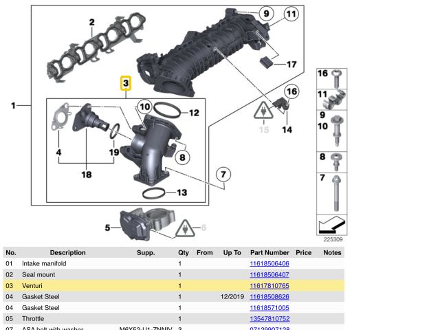 bontott BMW 5 F10 Szívó Cső