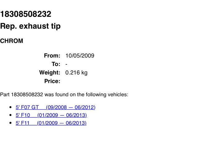 bontott BMW 5 F10 Hátsó Kipufogó Dob