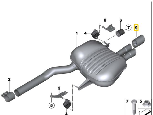 bontott BMW 5 F10 Hátsó Kipufogó Dob