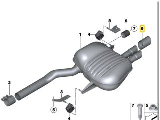 bontott BMW 5 F10 Hátsó Kipufogó Dob