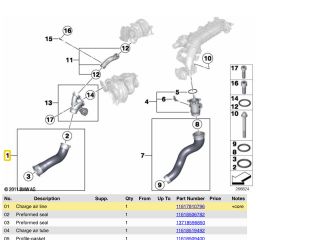 bontott BMW 5 F10 Turbócső