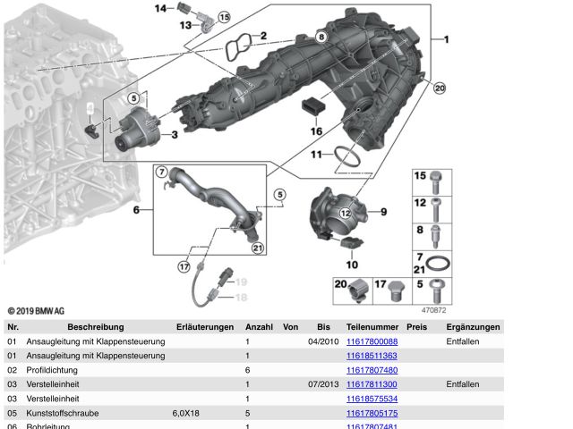 bontott BMW 5 F10 EGR Hűtő Cső