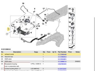 bontott BMW 5 F10 EGR Hűtő
