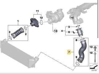 bontott BMW 5 F10 Turbócső