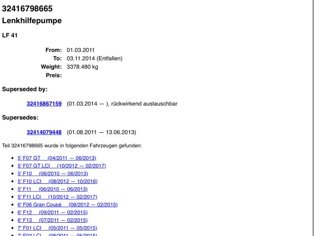 bontott BMW 5 F10 Kormányszervó Motor (Hidraulikus)