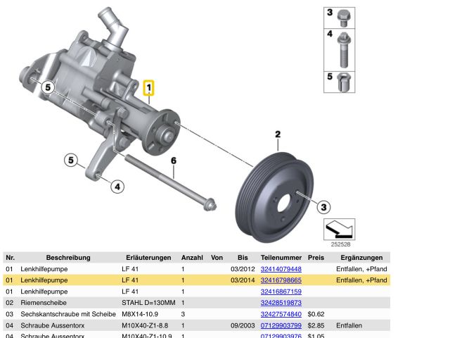 bontott BMW 5 F10 Kormányszervó Motor (Hidraulikus)