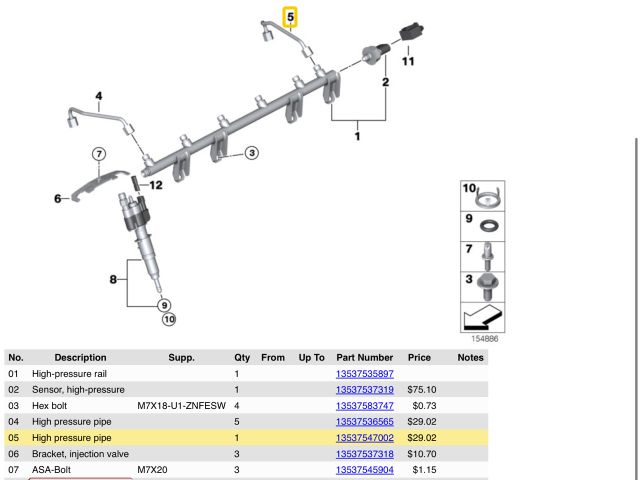 bontott BMW 5 F10 Nyomócső