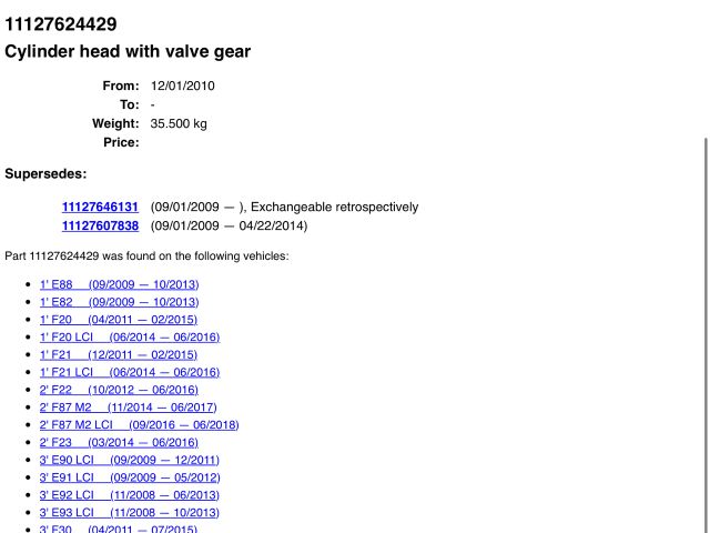 bontott BMW 5 F10 Hengerfej