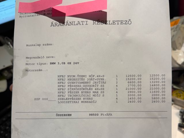 bontott BMW 5 F10 Hengerfej
