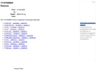 bontott BMW 5 F10 Olajteknő
