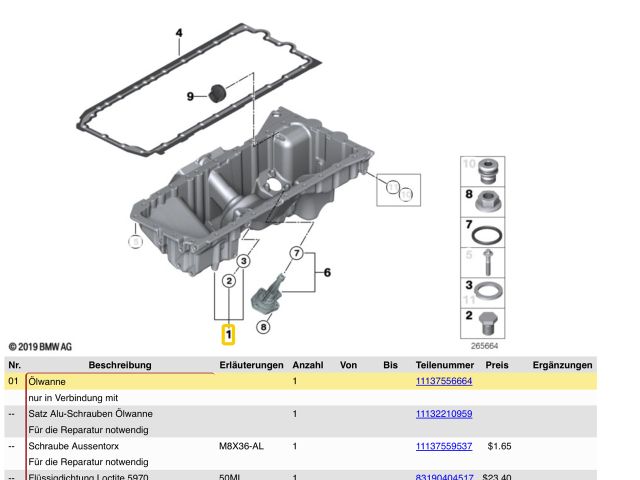 bontott BMW 5 F10 Olajteknő