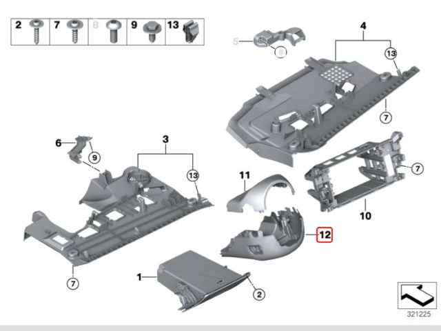 bontott BMW 5 F10 Alsó Kormányoszlop Burkolat