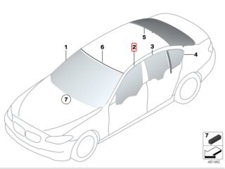 bontott BMW 5 F10 Bal első Ablak