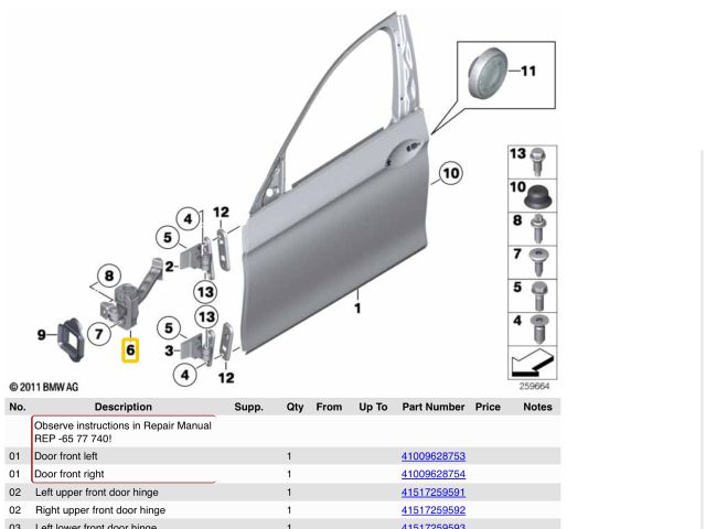 bontott BMW 5 F10 Bal első Ajtóhatároló