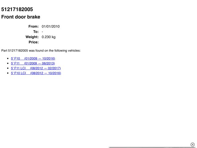 bontott BMW 5 F10 Bal első Ajtóhatároló