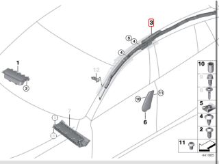 bontott BMW 5 F10 Bal első Függöny Légzsák