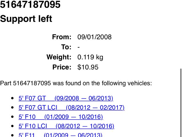 bontott BMW 5 F10 Bal első Lökhárító Merevítő Tartó (Fém)