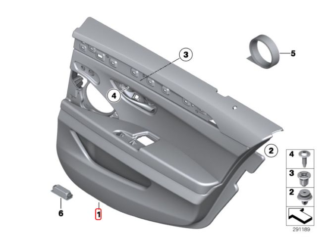 bontott BMW 5 F10 Bal hátsó Ajtó Kárpit