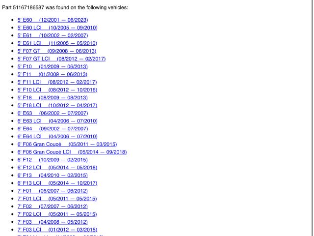 bontott BMW 5 F10 Bal Tükörlap