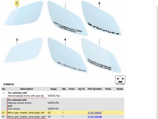 bontott BMW 5 F10 Bal Tükörlap