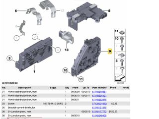 bontott BMW 5 F10 Biztosítéktábla Csomagtér