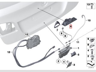 bontott BMW 5 F10 Csomagtér Nyitó Kar / Gomb