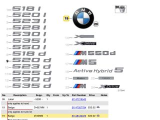 bontott BMW 5 F10 Első Embléma