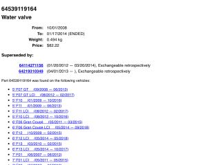 bontott BMW 5 F10 Fűtéscsap