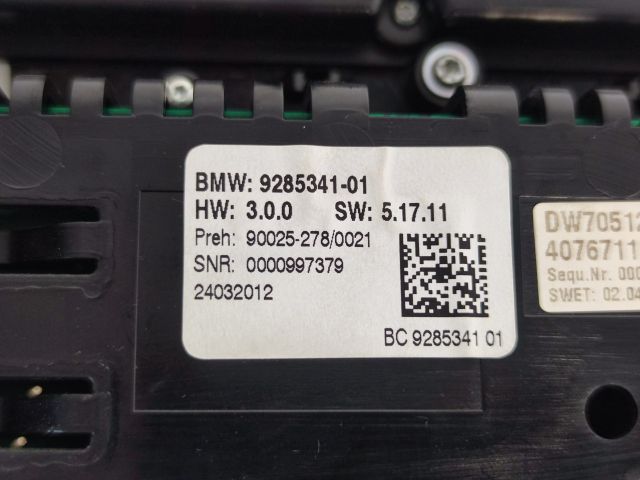 bontott BMW 5 F10 Fűtéskapcsoló (digit klímás)