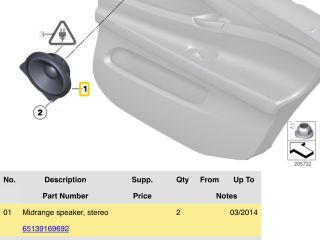 bontott BMW 5 F10 Hangszóró (Pozíciófüggetlen)