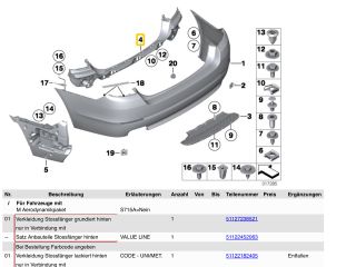 bontott BMW 5 F10 Hátsó középső Lökhárító Tartó (Műanyag)