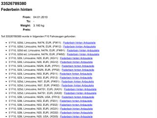bontott BMW 5 F10 Hátsó Lengéscsillapító (Pozíciófüggetlen)
