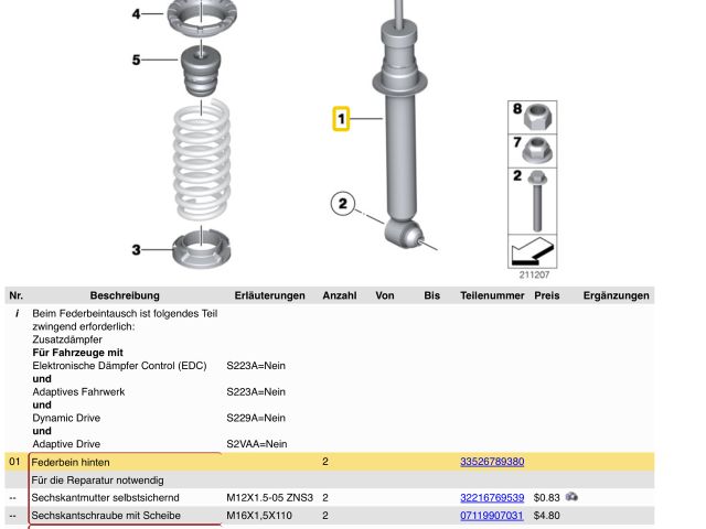 bontott BMW 5 F10 Hátsó Lengéscsillapító (Pozíciófüggetlen)