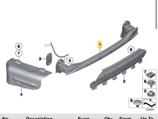 bontott BMW 5 F10 Hátsó Lökhárító Merevítő (Fém)